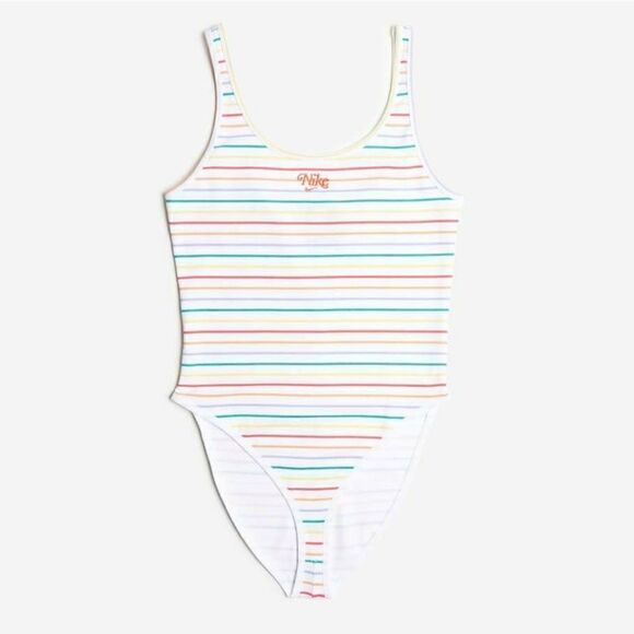 Nike Sportswear NSW White Stripped Bodysuit Medium - Picture 3 of 8